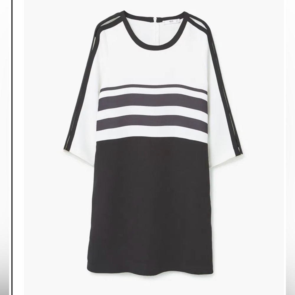 Mango Black and White Casual Blouse